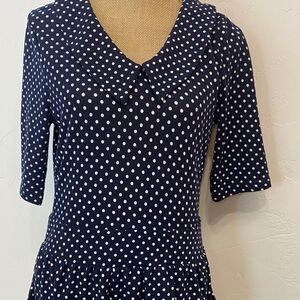 Polka Dot Drop Waist Dress with Front Pockets TRENDING polka dots!